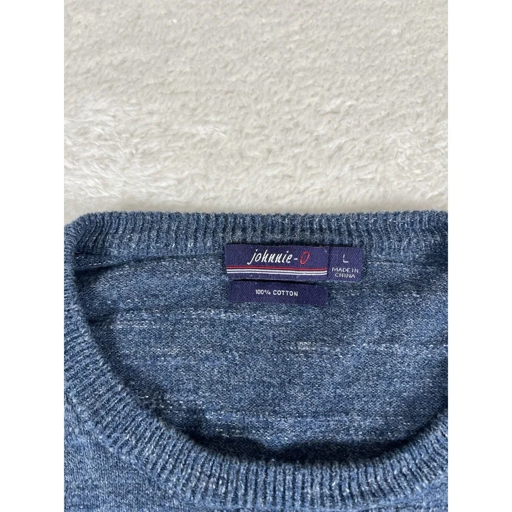 Johnnie-O JMSW1120 Elsinore Helious Blue Cotton Crewneck Sweater‎ Men's Sz Lg